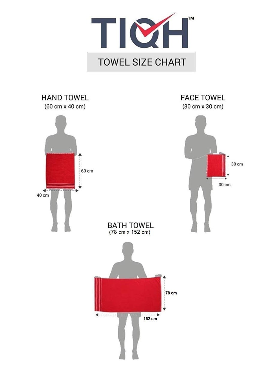 TIQH TIQH Bamboo Cotton Super Soft Hand Gym Workout Towel 500 GSM Set of 4 Navy Blue  - Image 4