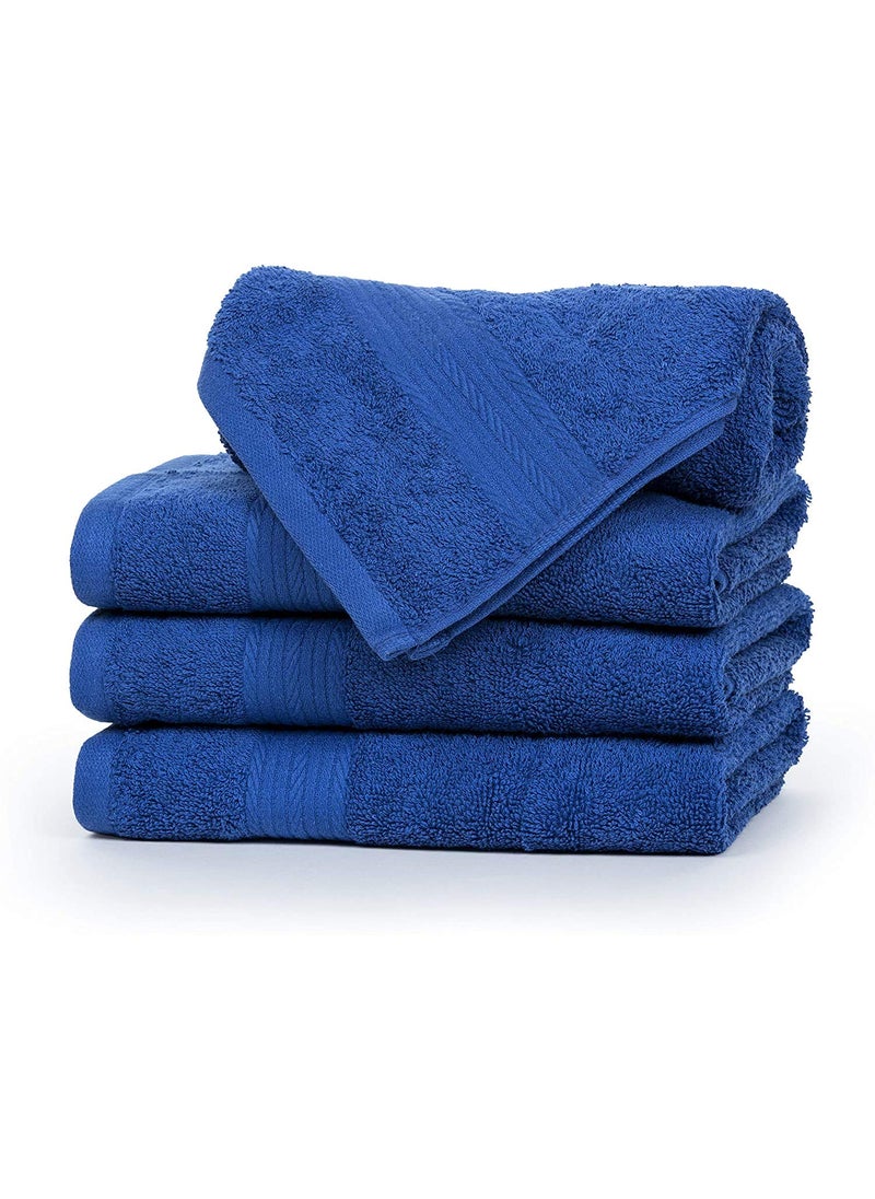 TIQH TIQH Bamboo Cotton Super Soft Hand Gym Workout Towel 500 GSM Set of 4 Navy Blue  - Image 2