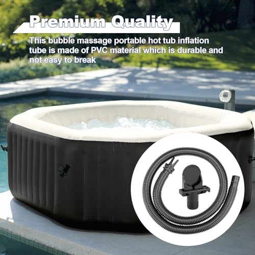 PROSOCOOL 11830 Spa Cover Inflation Hose Replacement for Intex Pure Spa Hot tub Air Hose, Portable Spa Tub Inflate Tube with 12773 Pump Adapter - Black - Image 4