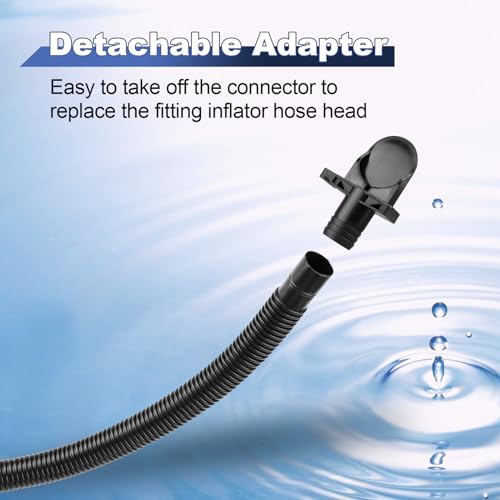 PROSOCOOL 11830 Spa Cover Inflation Hose Replacement for Intex Pure Spa Hot tub Air Hose, Portable Spa Tub Inflate Tube with 12773 Pump Adapter - Black - Image 5