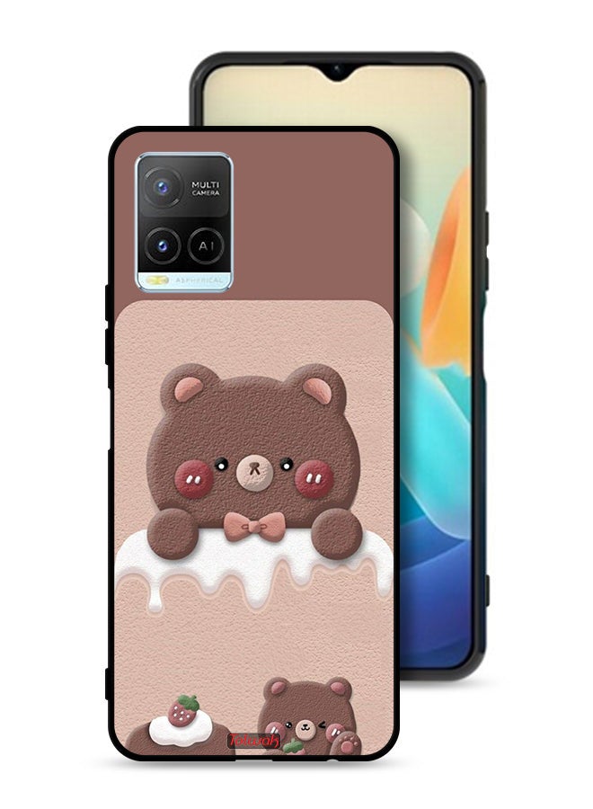 Tolwak Vivo Y21 Protective Case Cover Bear Strawberry - Image 1