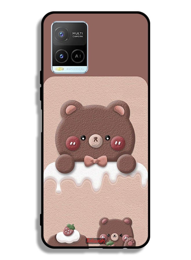 Tolwak Vivo Y21 Protective Case Cover Bear Strawberry - Image 2