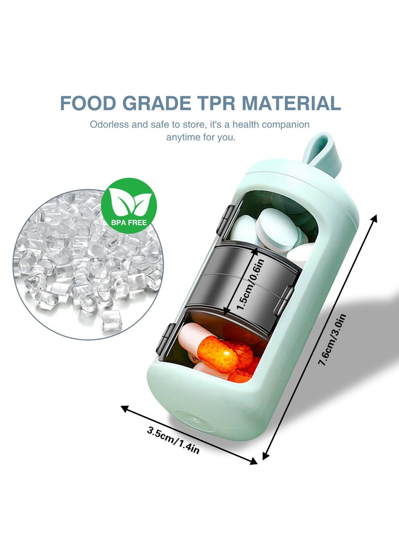 SYOSI 2 Pcs Small Pill Case, Mini Portable Pill Box, Travel 3 Compartment Pill Organizer, Daily Mini Medicine Pill Supplement Organizer Box for Pills, Vitamin, Cod Liver Oil - Image 4