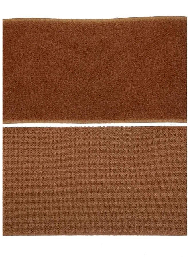 COTOWIN 4" Sew On Hook and Loop Tape Fastening Nylon Fabric Tape,12" Length (Beige Brown)