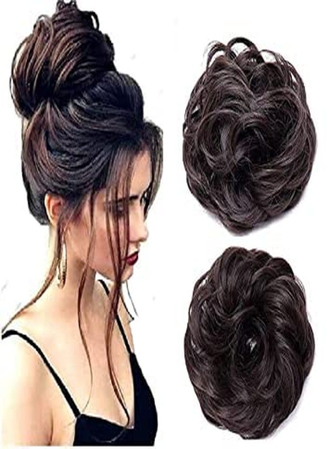 KYNA Synthetic Hair Frill Extension Messy Bun Styling Accessories For Girls And Women Set Of 2 Ruffle Juda (Black Colour) - Image 3