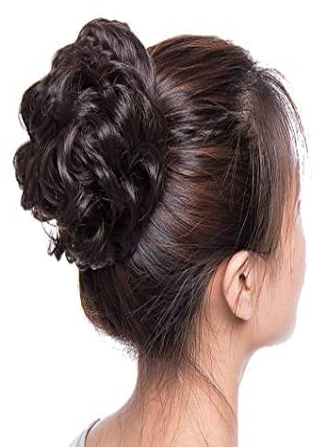 KYNA Synthetic Hair Frill Extension Messy Bun Styling Accessories For Girls And Women Set Of 2 Ruffle Juda (Black Colour) - Image 2