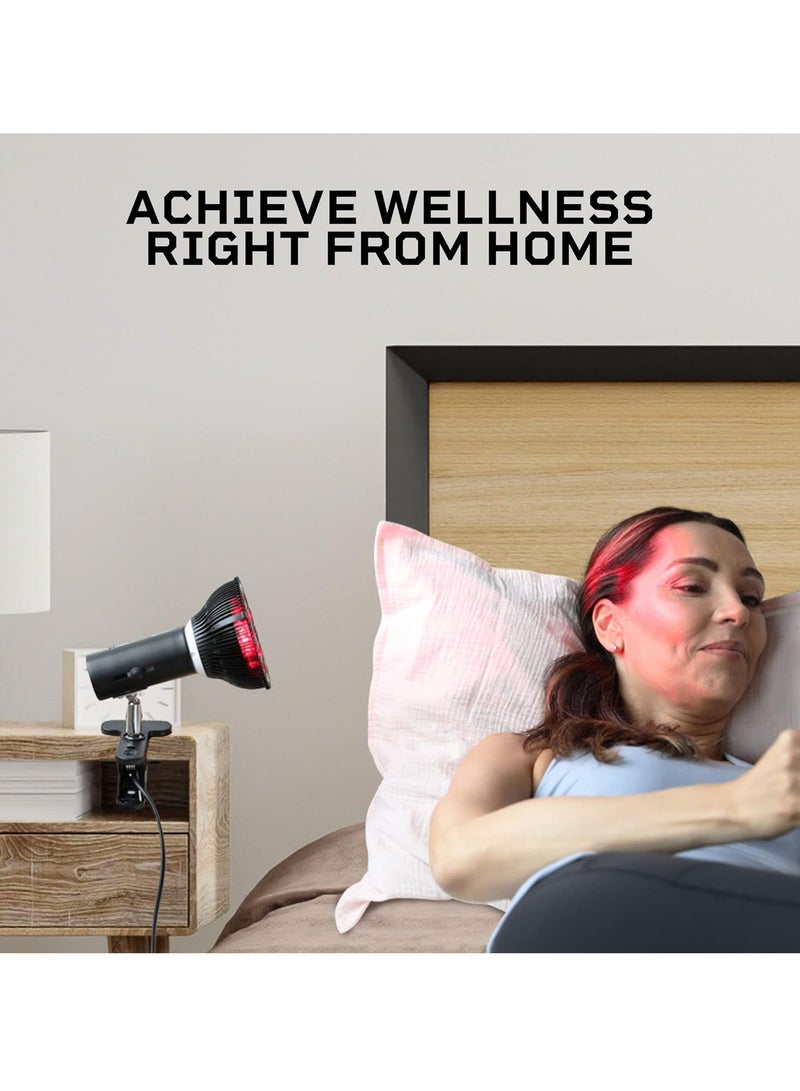 SOLARAE مصباح العلاج بالضوء الأحمر والأشعة تحت الحمراء، مصابيح العلاج بالأشعة تحت الحمراء مع حامل، لمبة العلاج بالضوء الأحمر مع مصباح قابل للتثبيت، العلاج بالضوء الأحمر المنزلي للجسم، تخفيف الألم المزمن، صحة البشرة، التعافي - Image 4