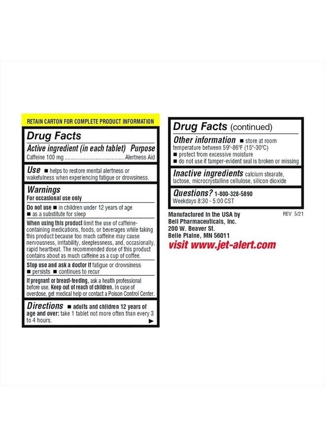 Jet-Alert - 100 MG Each Caffeine Tab 120 Count - Image 1