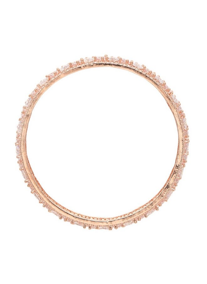 YouBella YouBella Jewellery Stylish Rose Gold Plated American Diamond Studded Bangles for Girls and Women (YBBN_91891) (Rose Gold) (2.6)  - Image 4
