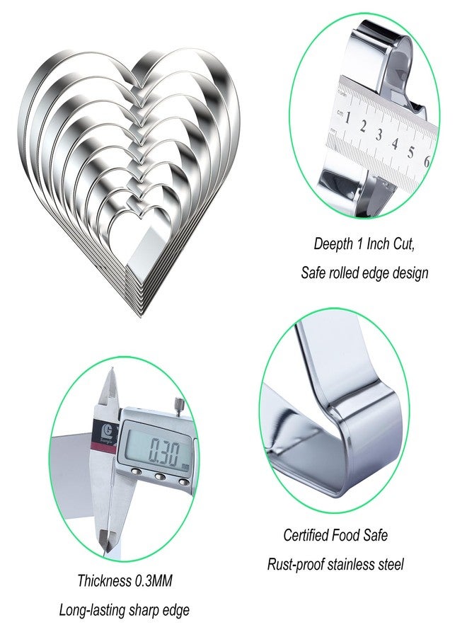 QAAQS Heart Cookie Cutter Set 8-Piece 1.5" to 5" by QAAQS - Image 3