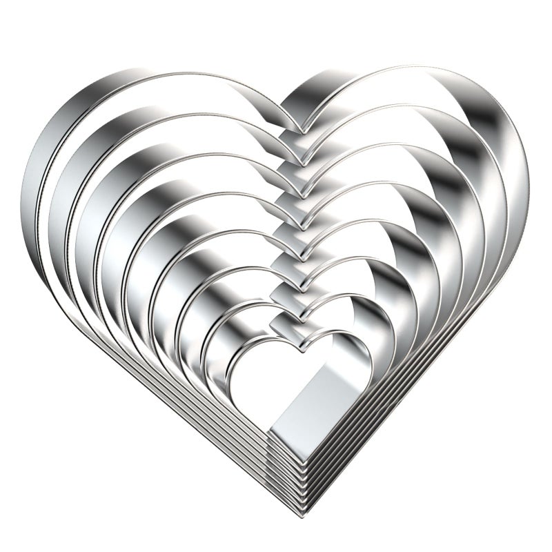 QAAQS Heart Cookie Cutter Set 8-Piece 1.5" to 5" by QAAQS - Image 1