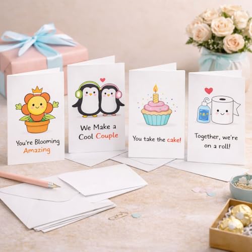 Brandian Cute Doodle Notecards – Set of 12 Fun Thank You & Greeting Cards with White Envelopes | Blank Inside | All Occasions - Image 5