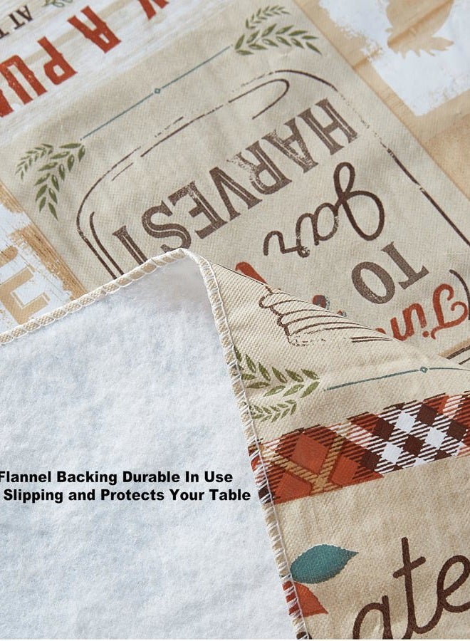 Newbridge Teal Blue Brookside Autumn Farmyard Vinyl Flannel Backed Tablecloth, Farm to Table Thanksgiving Fall Cottage Harvest Wipe Clean Vinyl Tablecloths - Image 3