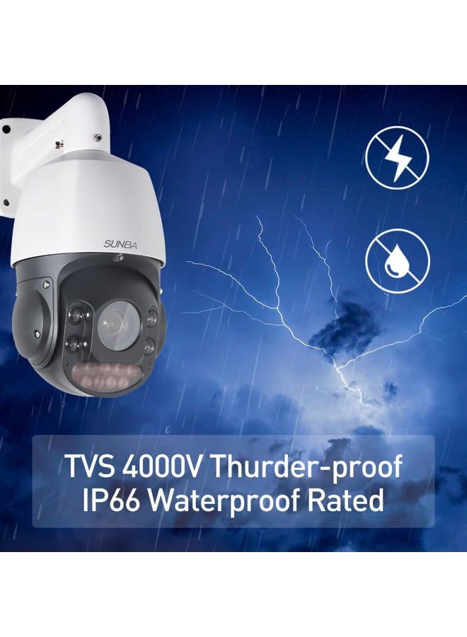 SUNBA Auto Tracking PTZ Camera IP PoE+ Outdoor, RTMP YouTube Broadcasting, Starlight 1080p 25x Optical Zoom, Live Streaming Dome, Night Vision up to 1000ft (Illuminati) Compatible for Hikvision - Image 4