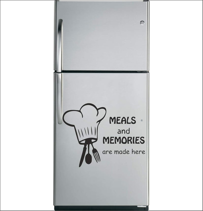 Wall Attraction Meals and Memories Quotes FridgeRefrigerator Sticker Wall Stickers for Living Room Bedroom Office Color Black Size Standard