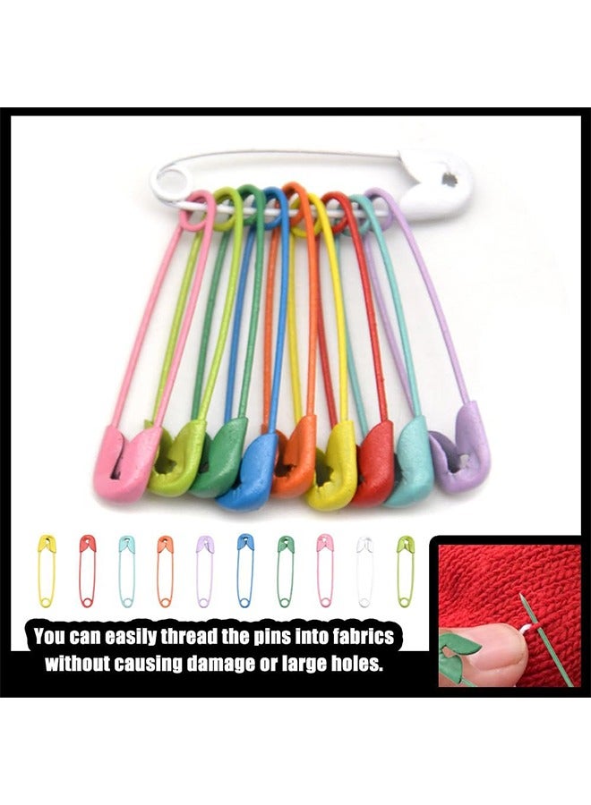Lemon 120 Pieces Safety Pin, Colored Safety Pin, Metal Safety Pins, for Clothing Sewing Handicrafts Jewelry Making (Colour) - Image 3