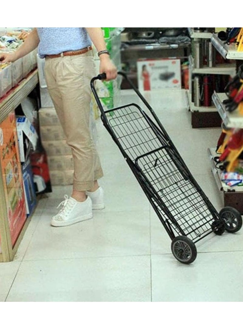 Folding Shopping Cart Portable Day Grocery Cart, Lightweight Sundry Cart Luggage Trolley Can Climb Stairs,For Shopping Malls/Mall Warehouses/KTV Shopping Trolleys - Image 2