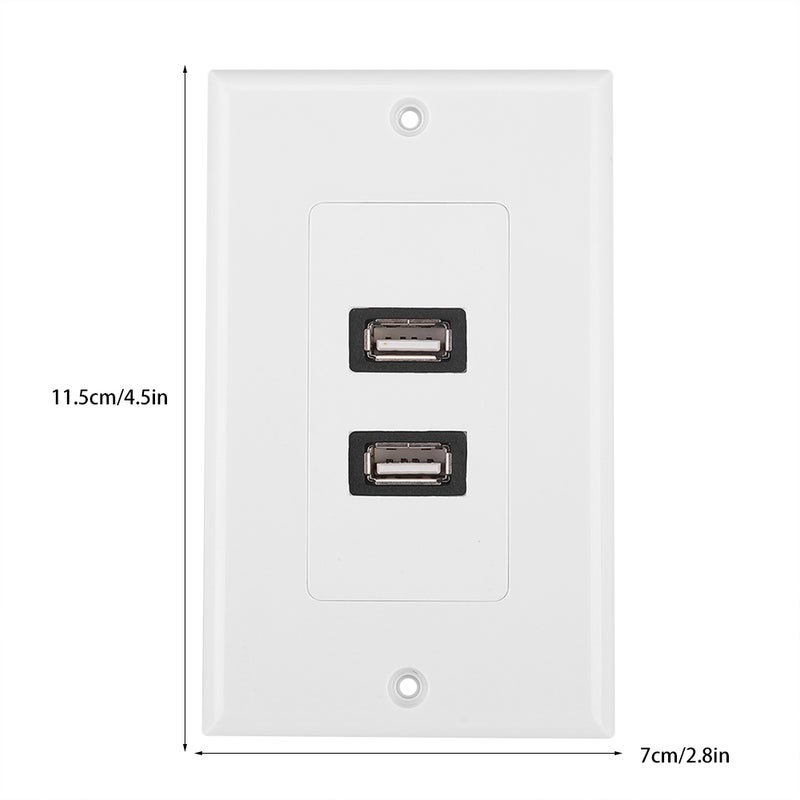 لوحة جدار منفذ USB2.0 مزدوج للديكور في المنزل والمكتب والبناية والفندق - Image 2