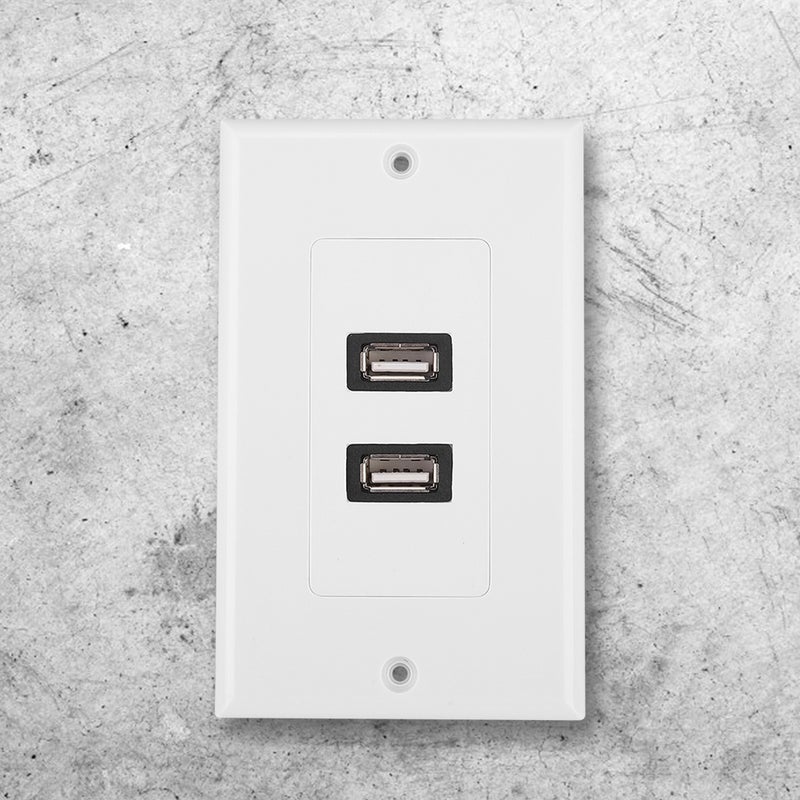 لوحة جدار منفذ USB2.0 مزدوج للديكور في المنزل والمكتب والبناية والفندق - Image 3