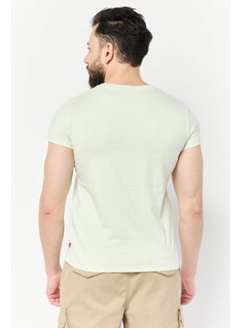 Levi's Men Crew Neck Short Sleeves Graphic Printed T-Shirt, Light Mint  - Image 4