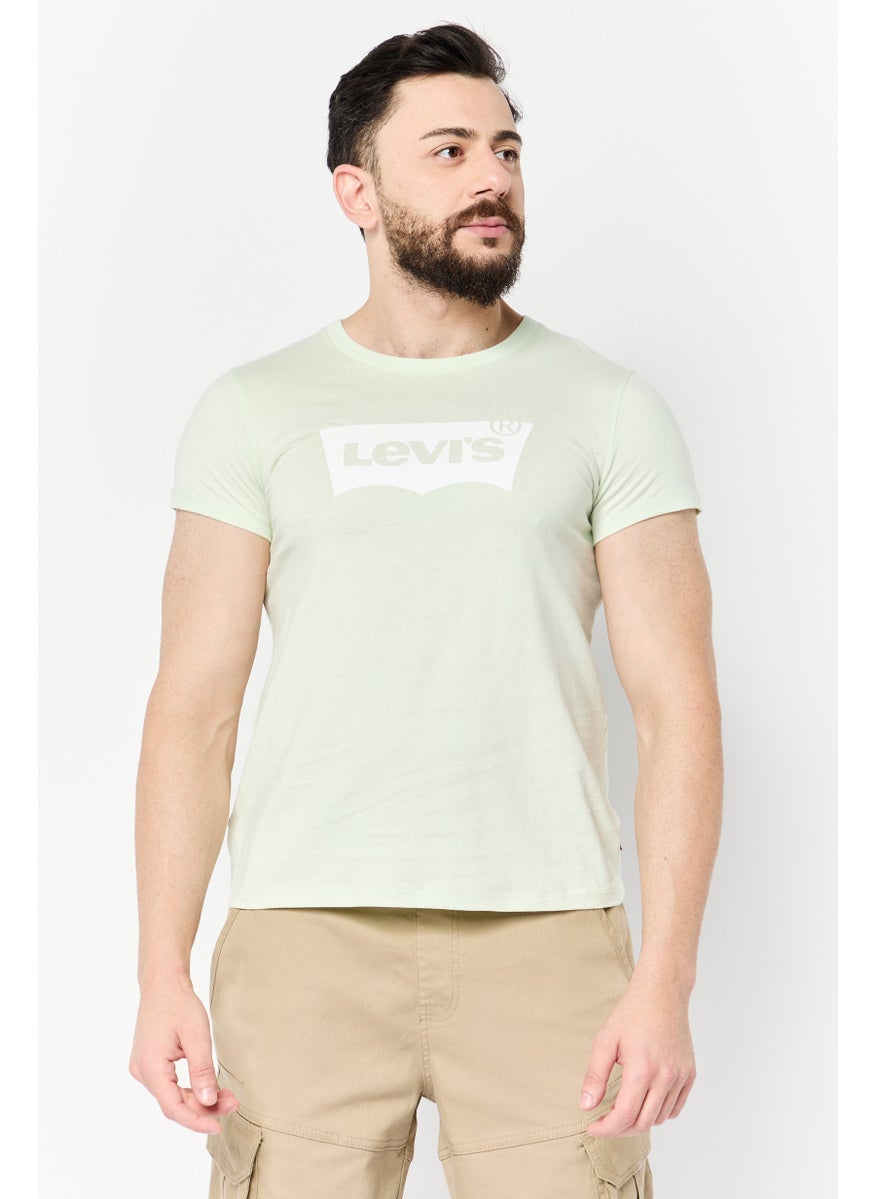 Levi's Men Crew Neck Short Sleeves Graphic Printed T-Shirt, Light Mint  - Image 1