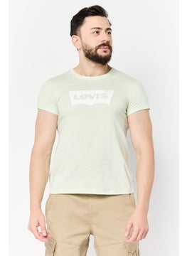 Levi's Men Crew Neck Short Sleeves Graphic Printed T-Shirt, Light Mint  - Image 1