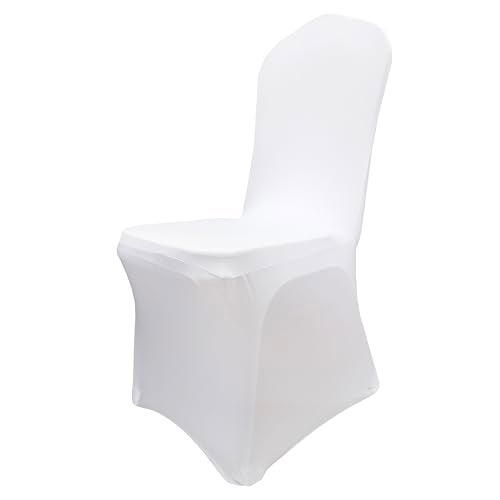iEventStar Stretch Spandex Dining Chair Cover Covers Slicovers for Wedding Banquet Dining Room (White) - Image 2