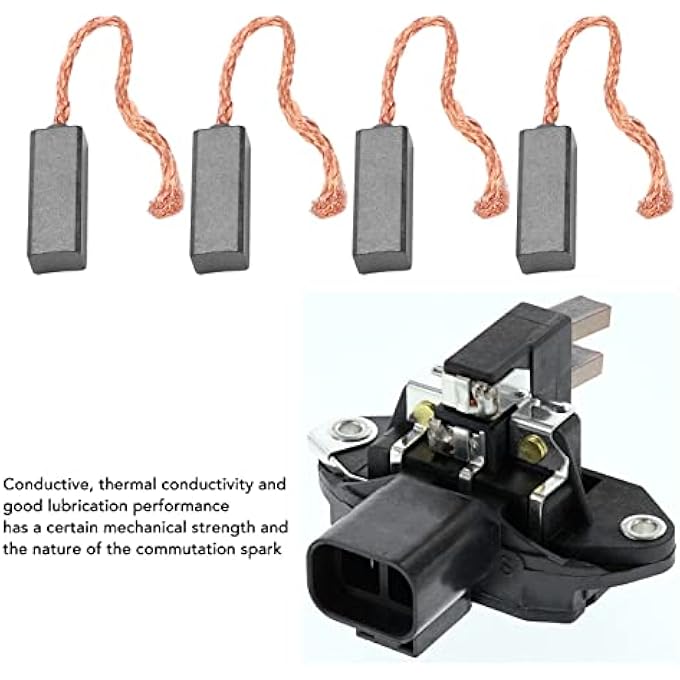 Akozon Alternator Regulator Repair Kit, 4 Pieces Alternator Regulator Brush Set Brx40710 Generator Electric Motor Brush Replacement for Bosch - Image 3