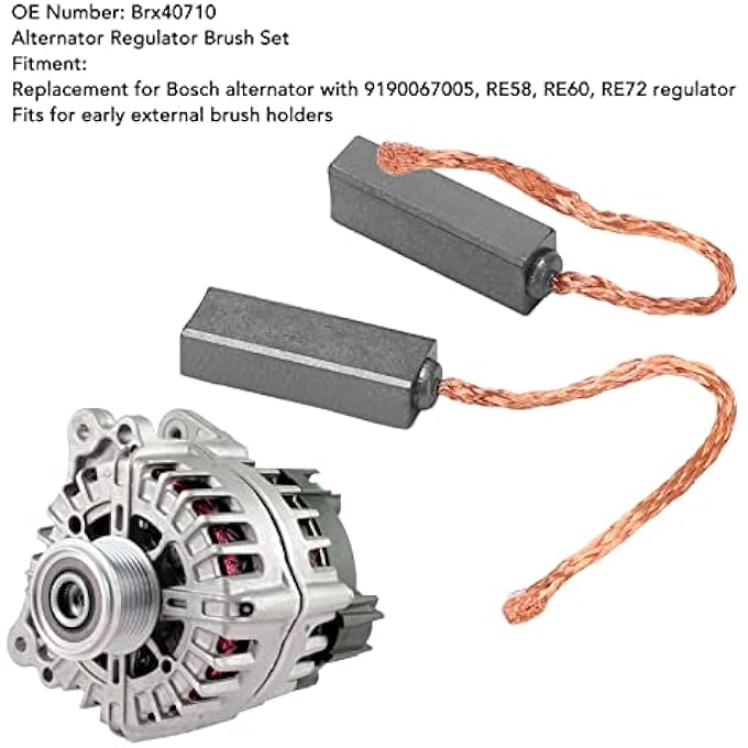 Akozon Alternator Regulator Repair Kit, 4 Pieces Alternator Regulator Brush Set Brx40710 Generator Electric Motor Brush Replacement for Bosch - Image 2