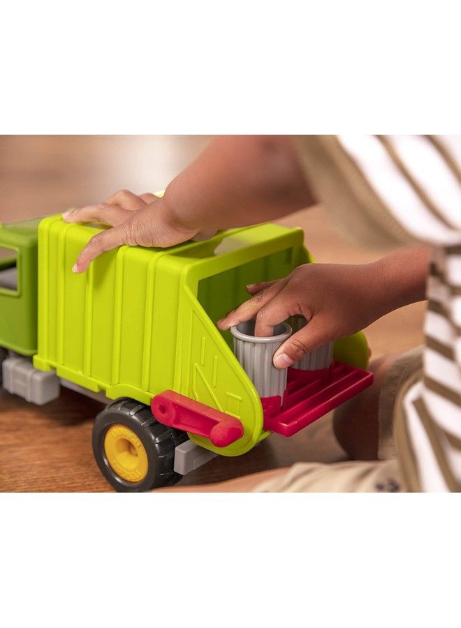 BATTAT Garbage Truck With 2 Garbage Bins & 1 Driver Toy Trucks For Toddlers 18M+, Lime Green - Image 5