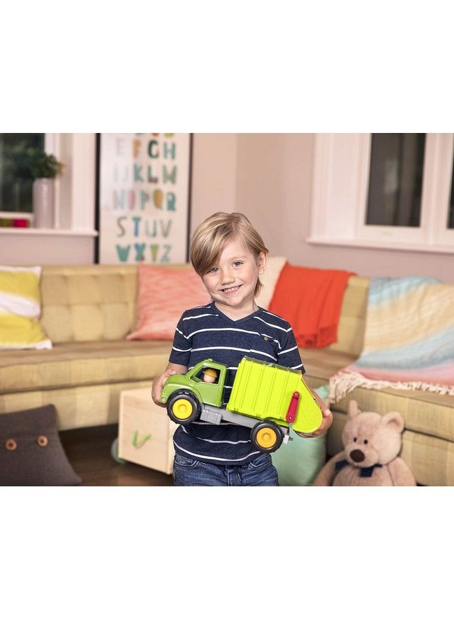 BATTAT Garbage Truck With 2 Garbage Bins & 1 Driver Toy Trucks For Toddlers 18M+, Lime Green - Image 3