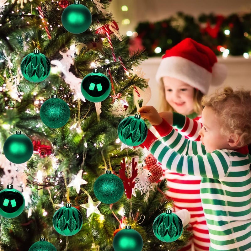 Briful 12pcs 3.15 "" عيد الميلاد الكرة الحلي عازلة الخضراء داكنة ديكورات شجرة عيد الميلاد عيد الميلاد كرات الهالوين الحلي د؟ - Image 5