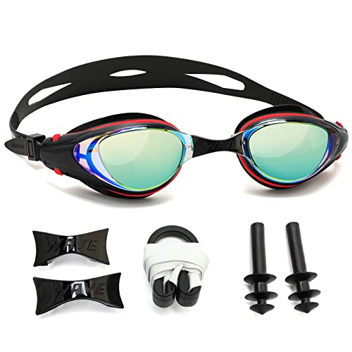 WAVE Nearsighted Swim Goggles, Shortsighted Optical Swimming Goggles No Leaking Anti Fog UV Protection for Adult Men Women - Image 1