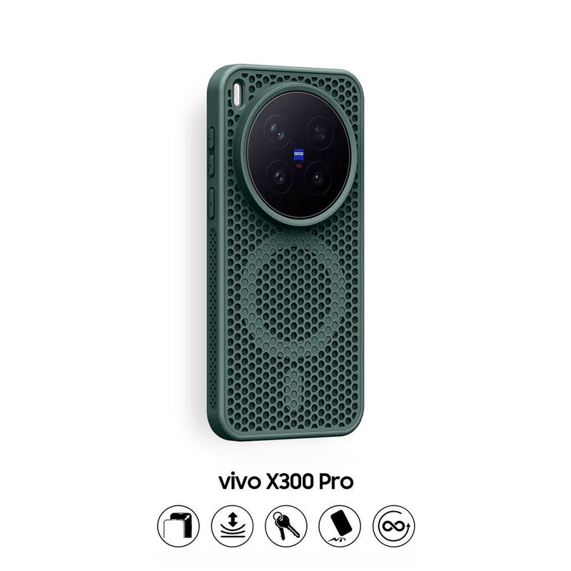 White Ultra Thin Honeycomb Breathable Heat Dissipation Phone Case for Vivo X200 Pro Mini Magnetic Full Coverage Protective Cover Drop Resistant Simple Business Premium Soft Edge - Image 2