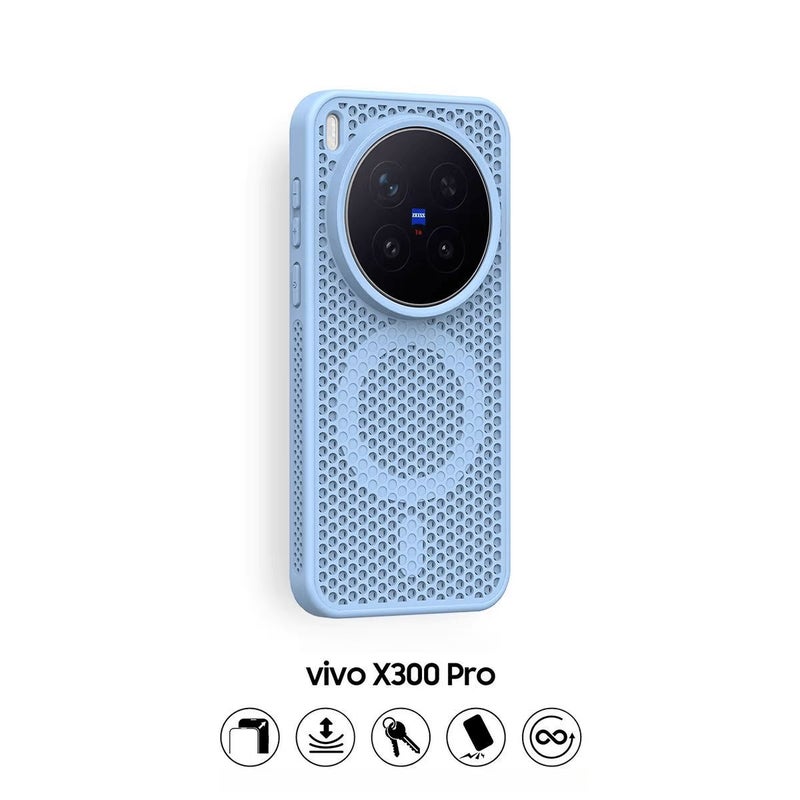 White Ultra Thin Honeycomb Breathable Heat Dissipation Phone Case for Vivo X200 Pro Mini Magnetic Full Coverage Protective Cover Drop Resistant Simple Business Premium Soft Edge - Image 5