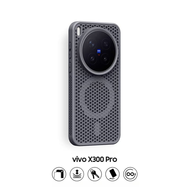 White Ultra Thin Honeycomb Breathable Heat Dissipation Phone Case for Vivo X200 Pro Mini Magnetic Full Coverage Protective Cover Drop Resistant Simple Business Premium Soft Edge - Image 4