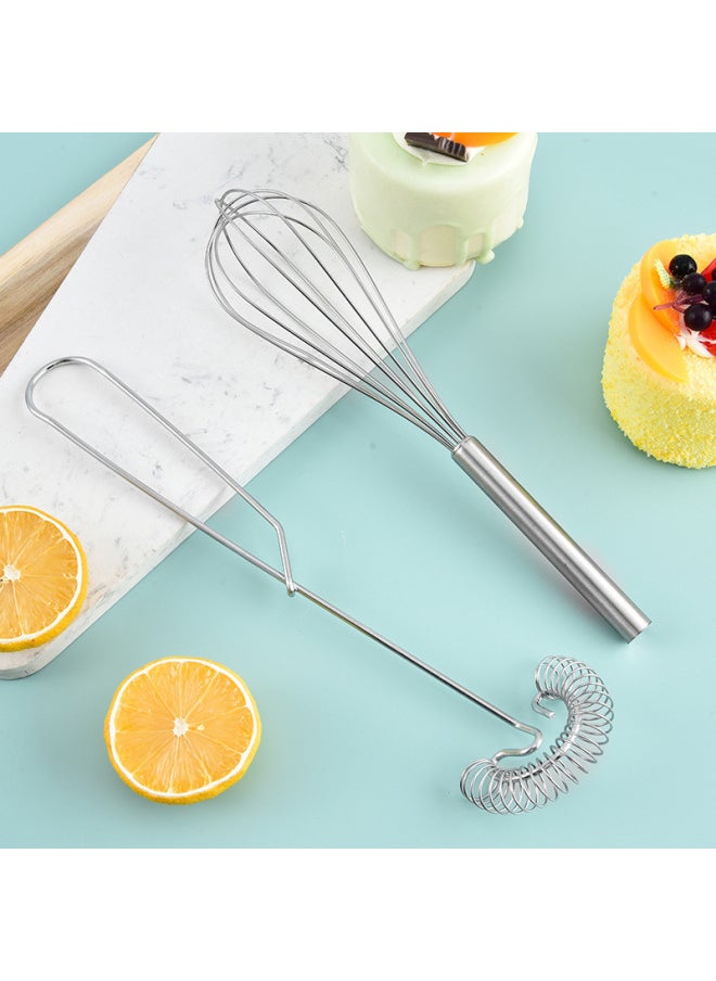 Generic Spot Stirring Stick Baking Tool Stainless Steel Spring Egg Beater Egg Mixer Cream And Dough-Color:Spring Egg Beater  - Image 4
