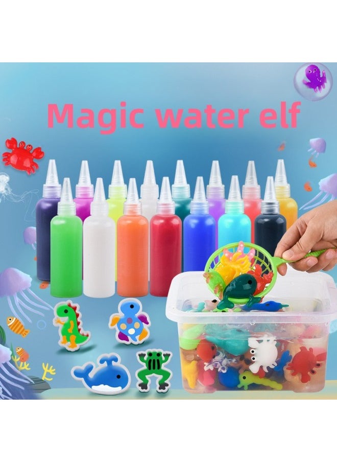 Generic - Magic Water Sprite Water Baby Diy Children Pearlescent Solution Toy Set Handmade Material Stall-Color:3D Trial Version 6 Bottles - Image 1