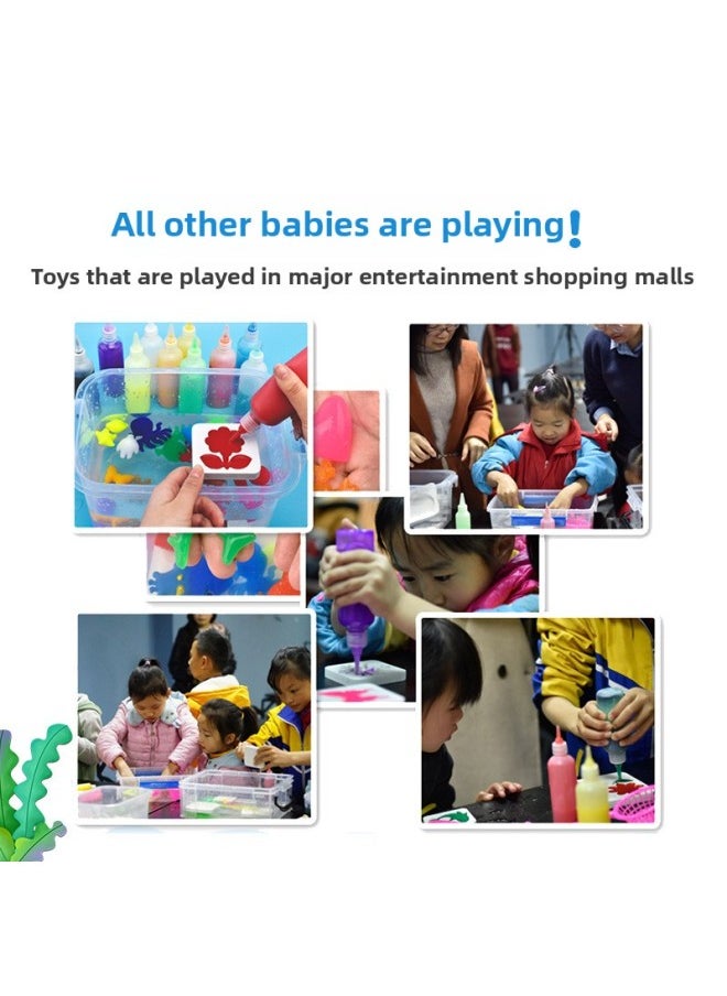 Generic - Magic Water Sprite Water Baby Diy Children Pearlescent Solution Toy Set Handmade Material Stall-Color:3D Trial Version 6 Bottles - Image 1