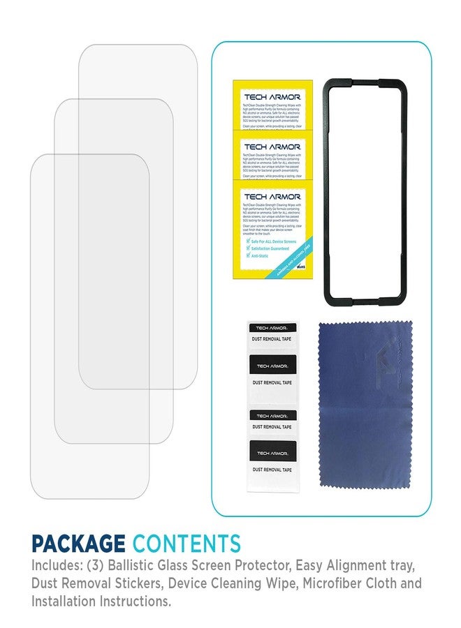 Tech Armor for iPhone 17 Pro Max Screen Protector 6.9 inch - Ballistic Glass, Case Friendly, Sensor Protection, HD, 9H Hardness, Tempered Glass Screen Protector 17 Pro Max, 3 Pack - Image 5
