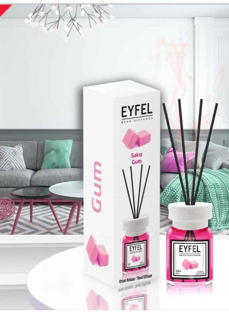 EYFEL Reed Diffuser للمنزل - مجموعة ناشرة روائح ريد الفراولة 4.05 أونصة سائلة، ناشر للحمام، عطور منزلية، عصي معطرة، ديكور منزلي - Image 1