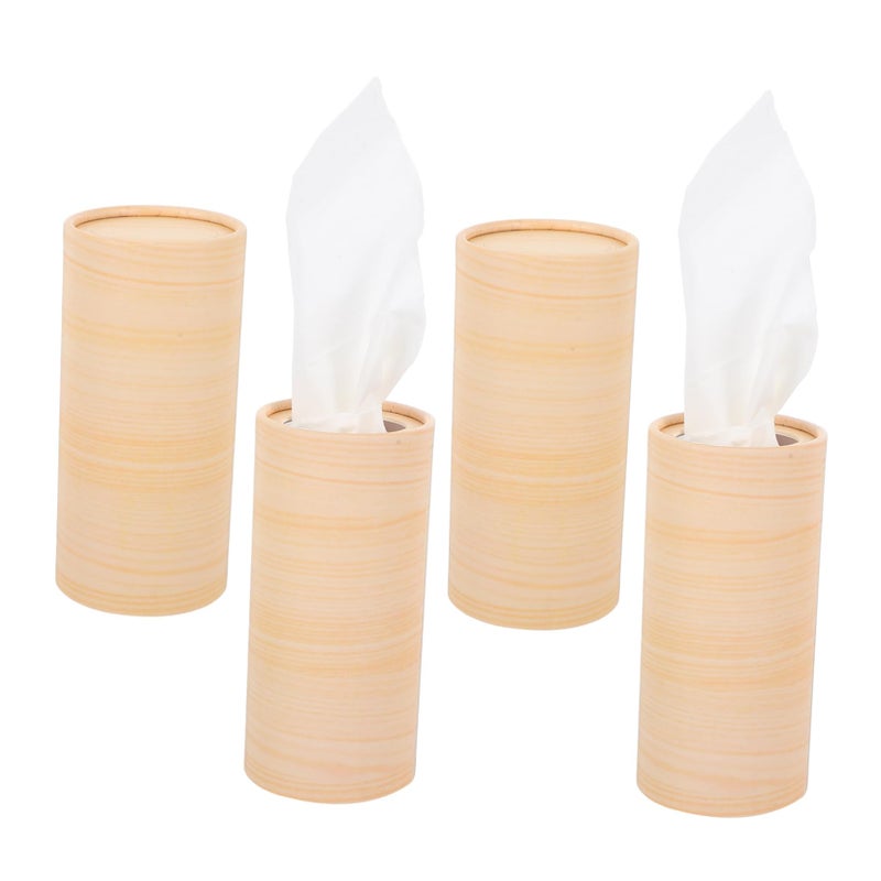 4 Pack Refillable Car Tissue Holder Cylinder Tube Vehicle Organizer Black - Image 2