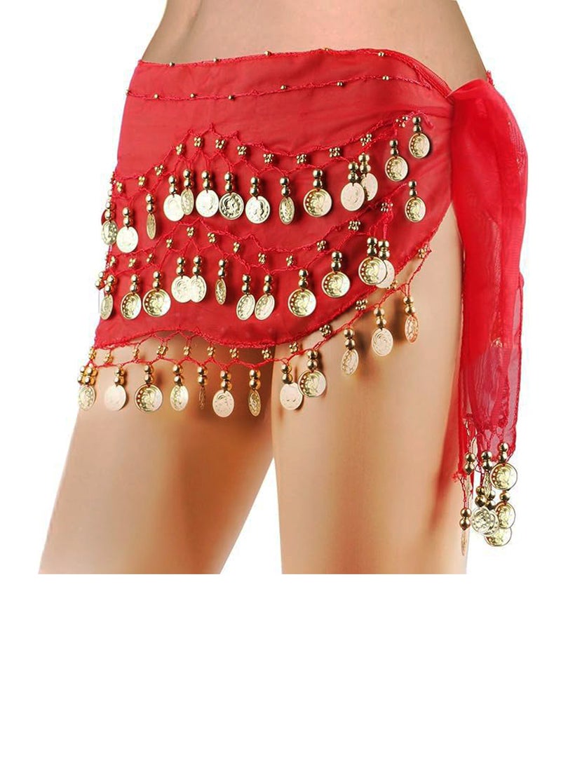 Belly Dance Hip Scarf Waist Belt With Gold Coins  - Image 1