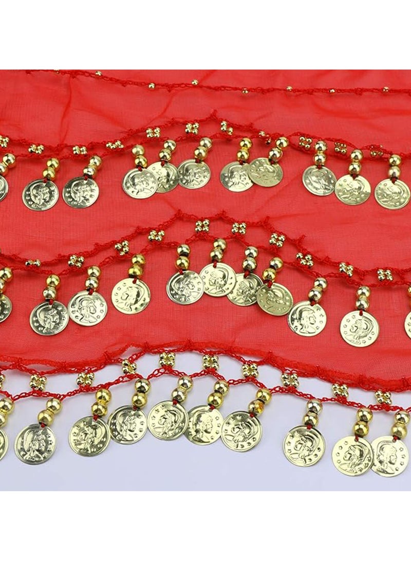 Belly Dance Hip Scarf Waist Belt With Gold Coins  - Image 2