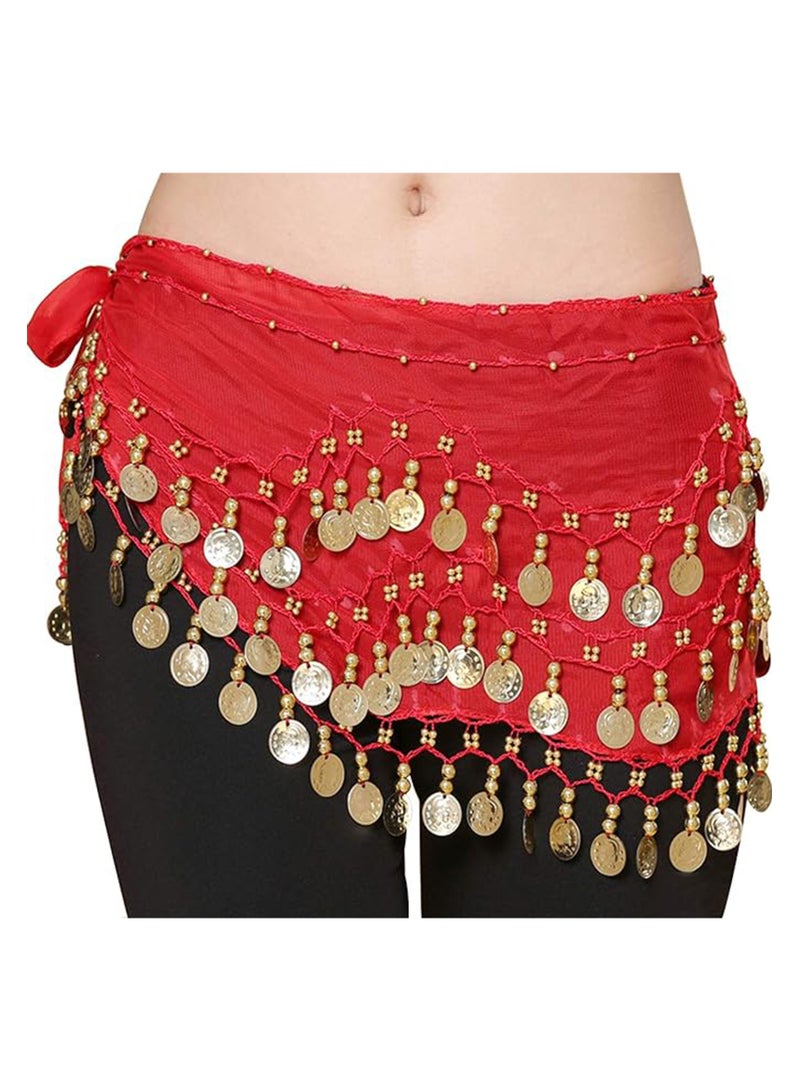 Belly Dance Hip Scarf Waist Belt With Gold Coins  - Image 4