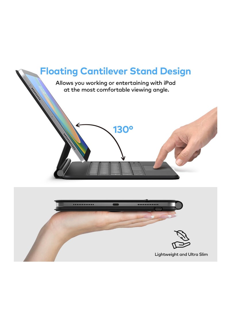 Generic Keyboard Case for iPad 10th Generation 2022 & 11th (A16, 2025) – Magic-Style Keyboard with Multi-Touch Trackpad – Floating Cantilever Stand – Magnetic Case for iPad 10.9 inch 10th / 11th Gen.  - Image 3