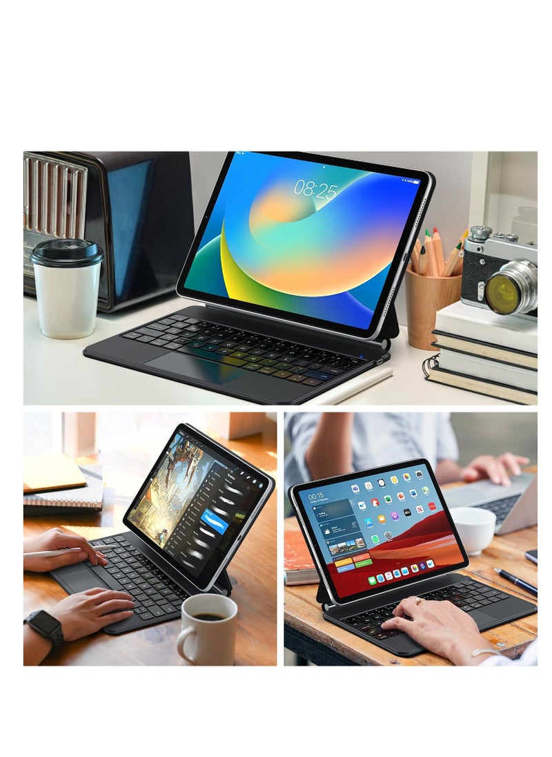 Keyboard Case for iPad 10th Generation 2022 & 11th (A16, 2025) – Magic-Style Keyboard with Multi-Touch Trackpad – Floating Cantilever Stand – Magnetic Case for iPad 10.9 inch 10th / 11th Gen.