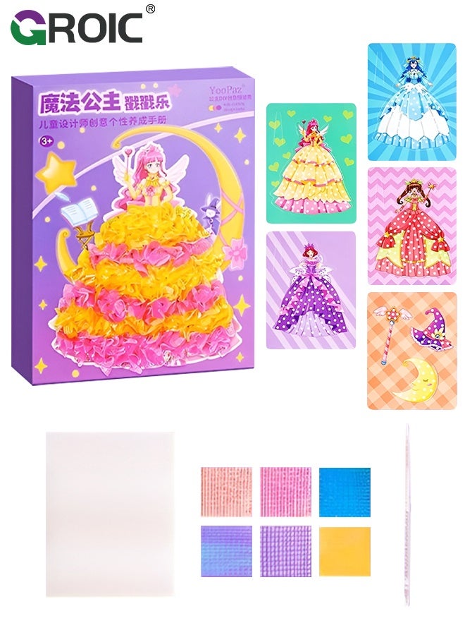 GROIC Poke in Fun Art Craft Set for Girls, Princesses Poke Art Activities, Magic Princess Crafts for Kids, Princess Dress-up DIY Craft Kits, Art Toys Gifts for Girls & Boys - Image 1