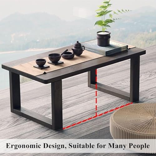 Runam Woods Simple&Premium Japanese Style Low Height Floor Meditation/Tea/Coffee/Tatami Table for Living Room, Bedroom, Solid Wood Low Study/Laptop Desk Table. (66cm- Long) - Image 3