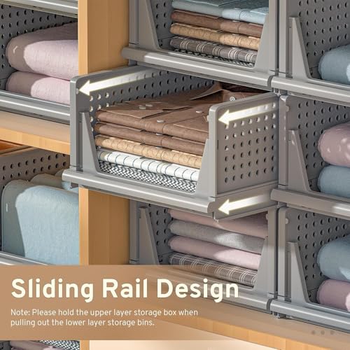 VERAT Plastic Foldable & Stackable Organizers Rack | Drawer, Shelf Storage Container for Home Wardrobe & Cupboard (5 pcs) - Image 4